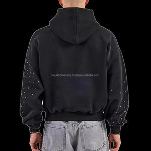 เสื้อผู้ชายสไตล์โกธิคสำหรับฤดูหนาว ผ้าฝ้าย 100% 450 แกรม ทรงครอป ทรงบ็อกซี่ ปกติ กระเป๋าปัก  ผ่านกรรมวิธีการฟอกสีแบบแอซิด  โลโก้สั่งทำพิเศษ ผ้าหนา - Product Image 6