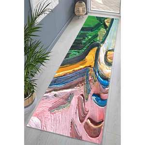 Alfombra con Diseño Colorido: Inspirada en el Arte Moderno, Lavable a Máquina, Alfombra Delgada de Tela No Tejida - Product Image 5