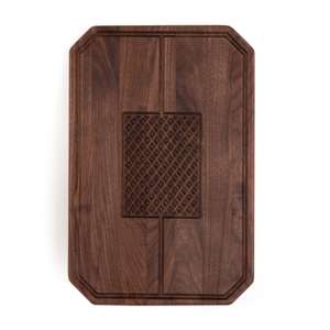 Planche à découper en bois de noyer de qualité supérieure avec rainure pour le jus Planche à découper en bois massif pour la préparation et le service des aliments en cuisine - Product Image 1