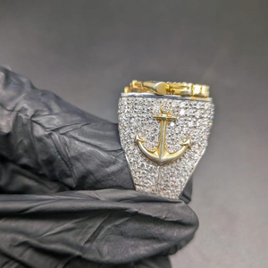 Square Custom Letter VVS Moissanite Diamond Sparkle 925 Sterling <b>Silver</b> Fency Hip Hop Luxury <b>Statement</b> <b>Ring</b> For Party Wear - Product Image 2
