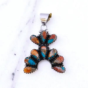 Colgante de Plata de Ley 925 con Turquesa Ostra, Estilo Bohemio de Tendencia 2025, Colgante Personalizado con Dijes Finos para Mujer - Product Image 2