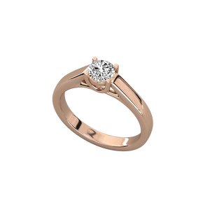 Bague solitaire en or 18 carats avec diamant brillant - Product Image 4