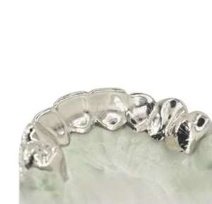 Grillz de luxe plaqué rhodium or/argent avec diamants, sur mesure, style hip-hop, disponible en Morganite, fournisseur indien - Product Image 5