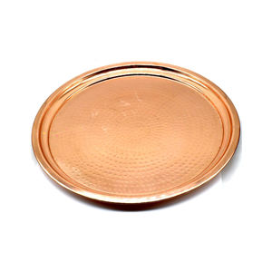 Bandeja de Servir de Cobre Martillado Hecha a Mano, Aroma, 14 Pulgadas |   Bandeja Decorativa de Cobre de Diseño Tradicional |   Calidad Premium - Product Image 4