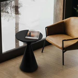 Trống kim loại màu đen bên bảng nhỏ gọn bàn tròn cho đồ uống, phòng ngủ hoặc không gian sống nhỏ - Product Image 3