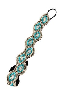 High Quality Elastic Beaded Seed Embroidery Hairband Custom Design Trendy Braided <b>Headband</b> Accessory for Women - Product Image 3