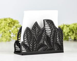 ที่ใส่กระดาษเช็ดปากไม้ลายใบไม้สีดำ ดีไซน์หรูหรา เหมาะสำหรับโต๊ะคาเฟ่ โรงอาหาร โต๊ะรับประทานอาหาร และการจัดโต๊ะร้านอาหาร นำเข้าจากอินเดีย - Product Image 5