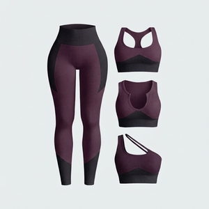 2026 Custom Logo Breathable Solid Colors Plus Size <b>Leggings</b> Gym Wear Full Length <b>Activewear</b> Yoga Set OEM Service - Product Image 2