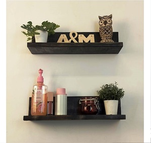 Wooden Shelf 3 <b>Tier</b> Wall Mounted Grey Online Metallic Rack Storage Holders Modern Style Carve Wall Art for Spices - Product Image 4