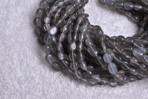 ลูกปัดพลอยหลากสีหลายสีหลายเหลี่ยมเพชรพลอยลูกปัดหินมูนสโตนธรรมชาติสีเทา - Product Image 2