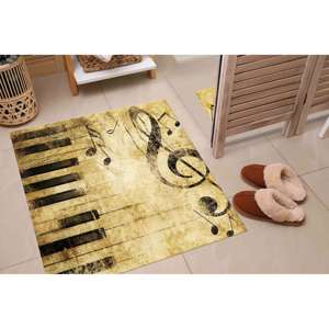 Alfombra estampada con clave de sol, lavable a máquina, antideslizante, decoración moderna para sala de música, alfombra fina no tejida - Product Image 5