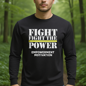 Camiseta de manga larga Fight The Power con cita motivacional sobre el poder y el empoderamiento - Product Image 2