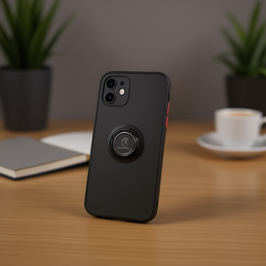 Funda de Teléfono TPU Mate con Efecto Escarchado DAM, con Anillo Magnético y Agarre para Teléfono, para 16E, Diseño Liso, Protección Antichoque - Product Image 3