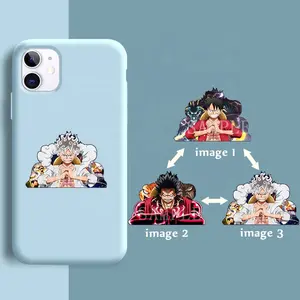 55 Ontwerpen 3D Lenticulaire Telefoon Stickers Mix Groothandel Anime Kleine Motion Sticker Waterdicht Decals Voor Telefoon, Laptop, notebook, Cup