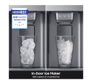 Achetez maintenant ! Réfrigérateur RV résistant aux traces de doigts 27,4 pieds cubes Machine à glaçons autoportante en aluminium de 36 pouces de large avec distributeur d'eau et de glace - Product Image 4