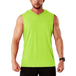 Sudadera con capucha sin mangas de verano para hombre, ropa de secado rápido, transpirable, para gimnasio, Fitness, sudaderas con capucha para correr para hombre, camisetas sin mangas de talla grande - Product Image 4