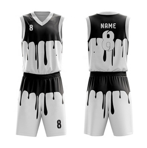 Conjunto de Uniforme de Baloncesto Sublimado Personalizado, Gris Azul, Cuello en V, Sin Mangas, Malla Transpirable, para Adultos, Nombre del Equipo 00, Secado Rápido - Product Image 6