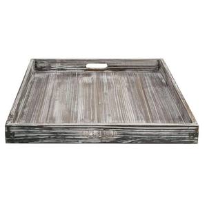 Sustainable Pine Wood and Ceramic Square <b>Platter</b> Handmade Serving Tray with Metal Handles for Home Restaurant Multipurpose Use - Product Image 2