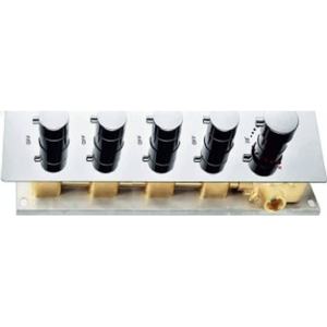 Modern <b>Polished</b> <b>Chrome</b> Thermostatic Shower Faucet Mixer 5 Handle Diverter Control Brass Ceramic Valve Global Shipping Bulk Buy - Product Image 2