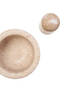 Mortier et pilon en céramique blanche lourde, ustensiles de cuisine en pierre naturelle, alimentation manuelle - Product Image 2