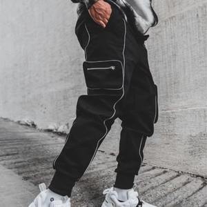 Streetwear Trouser Hip Hop <b>Joggers</b> <b>Pants</b> With Side Pockets Fashion Trousers Male <b>Cargo</b> <b>Pants</b> Men Techwear Reflective <b>Pants</b> - Product Image 2