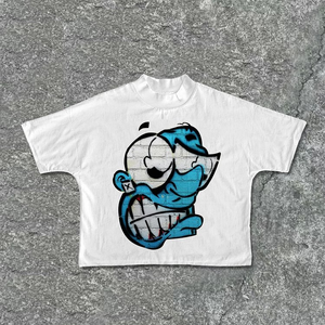 Camiseta recortada personalizada con cuello redondo y cuadrado, tela de punto de peso pesado con patrón de hombros caídos teñido liso para hombres - Product Image 6