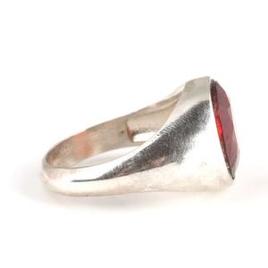 Anillo Redondo de Plata de Ley 925 para Hombre con Incrustaciones de Rubí Sintético, Bañado en Rodio, para Uso Diario - Product Image 4