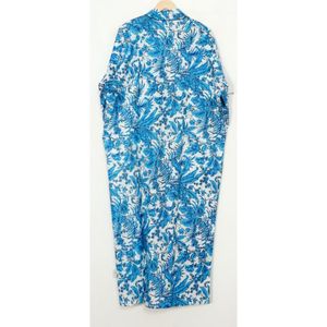 100% เสื้อคลุมอาบน้ำกิโมโนสไตล์โบฮีเมียนสไตล์ญี่ปุ่นสำหรับผู้หญิงเสื้อคลุมยาวคลุมมือพิมพ์ลายคอวีสไตล์โบฮีเมียนแท้ - Product Image 4