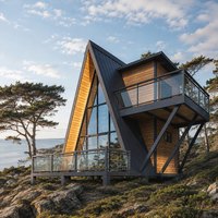 Villa préfabriquée mobile en bois naturel, installation facile, maison préfabriquée en bois et verre à assemblage rapide en teck