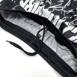 Custom High Quality Breathable Vintage Basketball <b>Shorts</b> Mid Waist Knitted High Street Style Sublimated Elastic Waist Hot <b>Shorts</b> - Product Image 4