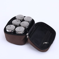Lot de 6 boîtes à épices portables en acier inoxydable pour cuisine extérieure, camping, barbecue et pique-niques