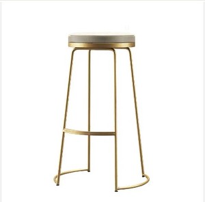 Tabouret rond en métal simple élégant salon meubles chaussure tabouret métal jambe roue velours tabouret - Product Image 3