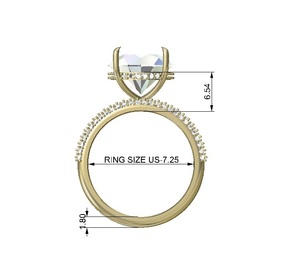 Chunky Vintage Solitaire Lab Grown Bague en diamant Carat personnalisé D VS1 Or jaune 18 carats pour femmes Bagues de fiançailles de mariage en gros - Product Image 4