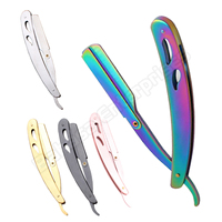 Bahasa Pro professionnel manuel hommes rasage outils de barbier rasoir à cheveux pliant couteau de rasage en acier inoxydable porte-rasoir droit