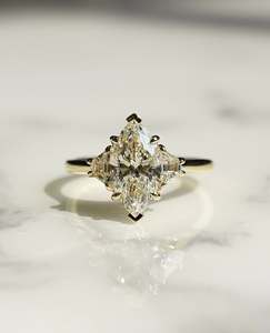 12x6mm Marquise Cut Moissanite Diamond Engagement <b>Ring</b> | White Stone Solitaire <b>Ring</b> | Minimalist Wedding Fine Jewelry | 925 - Product Image 1