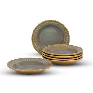 Modern Chic Embossed <b>Ceramic</b> Pasta <b>Plates</b> Set 6 Durable 7.5 Inch Dinner <b>Plates</b> for Parties Customizable Pattern 50pcs for Hotels - Product Image 4