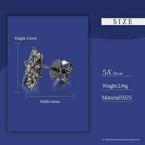 ต่างหูเพชรโมอิสรูปดาวสิบสองแฉกแบบเรียบง่ายตามสมัยนิยมสำหรับผู้หญิงเครื่องประดับเงินสเตอร์ลิง925เฉพาะบุคคล - Product Image 3