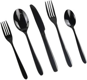 Ensemble de couverts Royal Design de 5 pièces avec poignée noire antique, couverts de qualité supérieure, fabrication en gros - Product Image 6