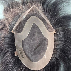 ท็อปเปอร์ผมแท้ Taz Hair BD Fusion แบบเย็บมือ ฐานลูกไม้ด้านหน้า ผสมสี 1B สีเทา  สำหรับปิดผมบาง - Product Image 1