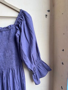 เดรสยาวพิมพ์ลายบล็อกทำจากผ้าฝ้ายอินเดียเสื้อคลุมอินเดีย - Product Image 3