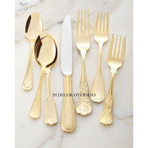 Fantaisie Élégant Designer Haute Qualité Plaqué Or Prime Qualité Métal Fait Couverts Fournitures Maison Et Hôtel Table À Manger Utilisation - Product Image 6