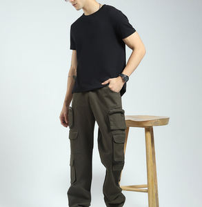 กางเกงคาร์โก้แฟชั่นผู้ชายกางเกงลำลองลายทางแบบลำลองกางเกงหลายกระเป๋าใส่สบายกางเกงผู้ชายซักได้ - Product Image 6