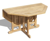 Table de salle à manger octogonale en teck massif, durable, légère, résistante aux intempéries, aux UV, empilable, pour hôpital, hôtel