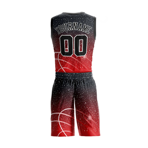 Ensemble d'uniformes de basket-ball pour hommes adultes, ensemble de maillots de basket-ball par sublimation avec logo personnalisé, taille personnalisée, kit d'uniformes de basket-ball - Product Image 2
