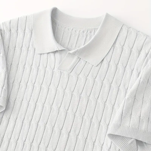 Polo a rayas para hombre, Camiseta de punto de manga corta, transpirable, ajuste regular, camisa duradera con cuello para ropa informal y de negocios - Product Image 3