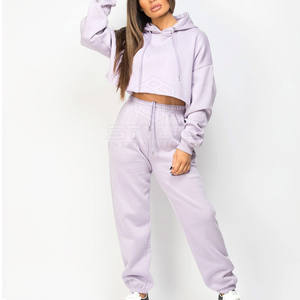 Streetwear Offre Spéciale Ensemble de sweats à capuche courts pour femmes Fabriqué en matériau de haute qualité Ensemble de sweats à capuche courts pour femmes - Product Image 1