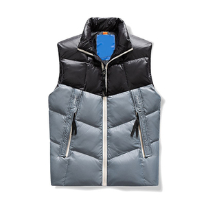 Vente en gros de vestes pour hommes avec logo personnalisé Gilet bouffant d'hiver décontracté en toile avec poches latérales Gilet rembourré en gros - Product Image 1
