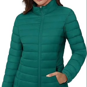 Fashion <b>Lightweight</b> Cotton Portable <b>Women</b> Stand Collar Solid Color Breathable Windproof <b>Jacket</b> - Product Image 1