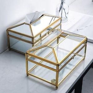 Boîte à bijoux élégante en laiton et verre Design personnalisé Boîte à bijoux en verre et laiton de meilleure forme Exportateur en gros - Product Image 6