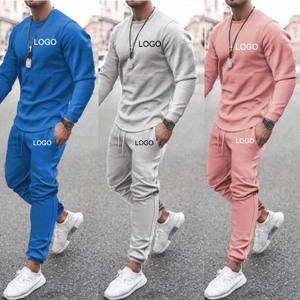 Fashion Sportswear Men's Custom Logo 2 Pc Zip Tracksuit Sweat Suit <b>Jogger</b> Suit Men Tracksuit Set - Product Image 1